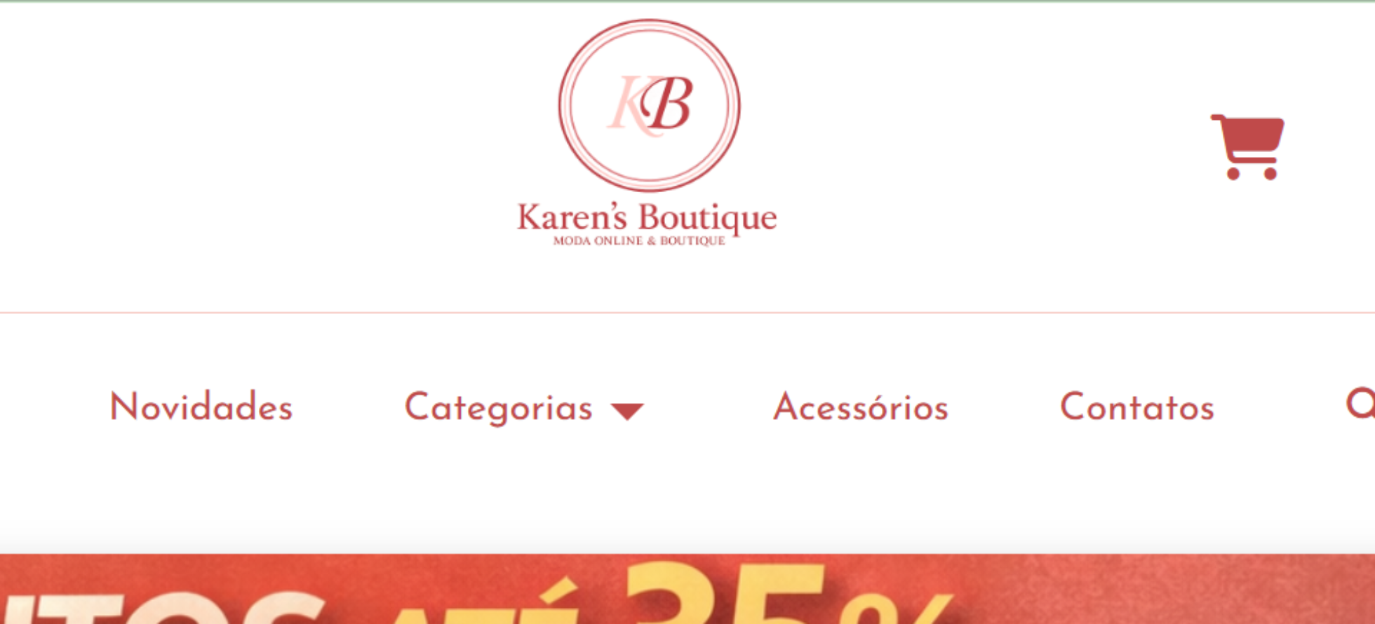 Print de home de e-commerce de roupas femininas